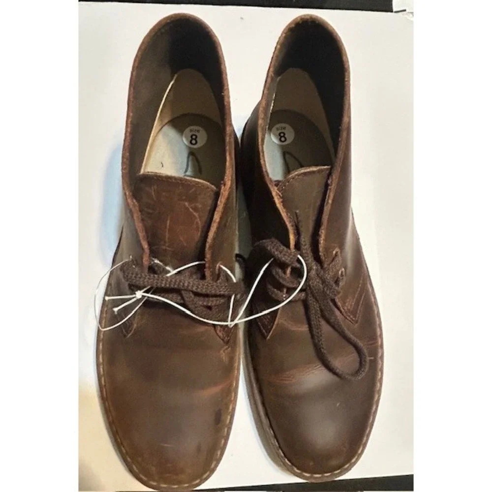 NIB Clark's Men‎ Bushacre 2 Beeswax Chocolate Brown Chukka Boot Western Preppy 8